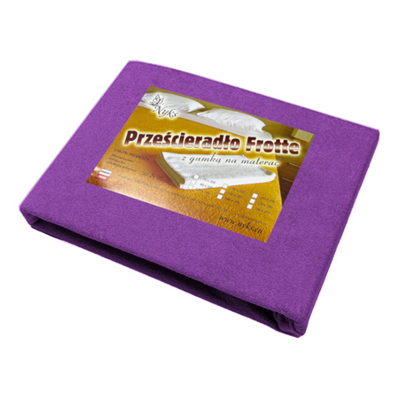 Prześcieradło z gumką 100x200 frotte Fioletowe